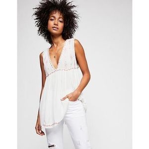 NWT Free People Diamond Embroidered Top